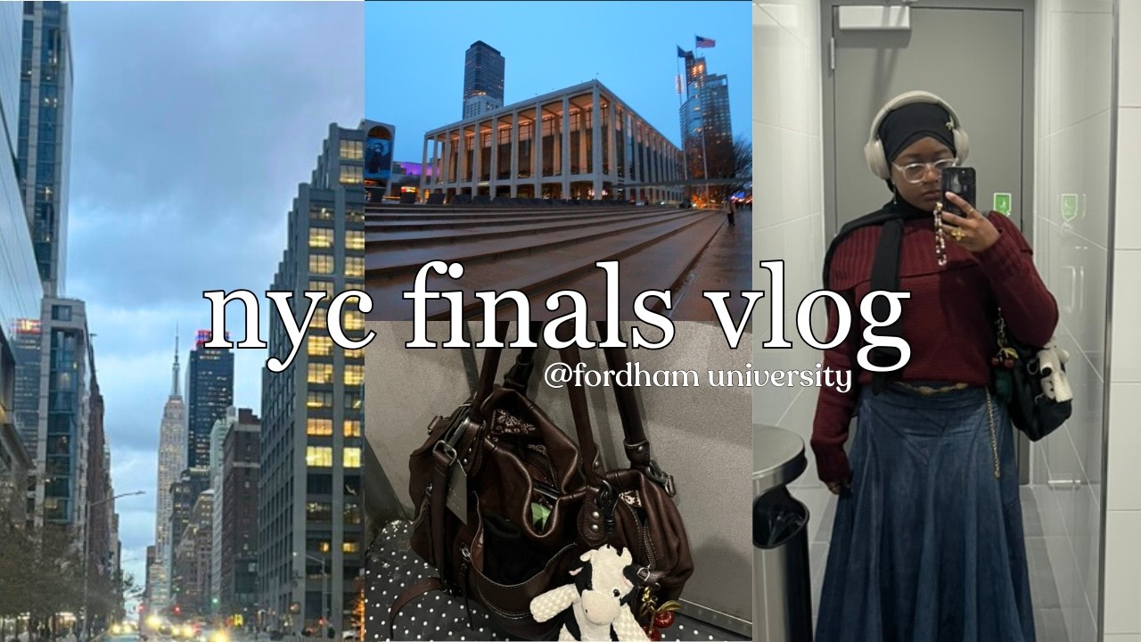 finals week as an nyc college student ❄️📚 | cramming, restaurants & late nights