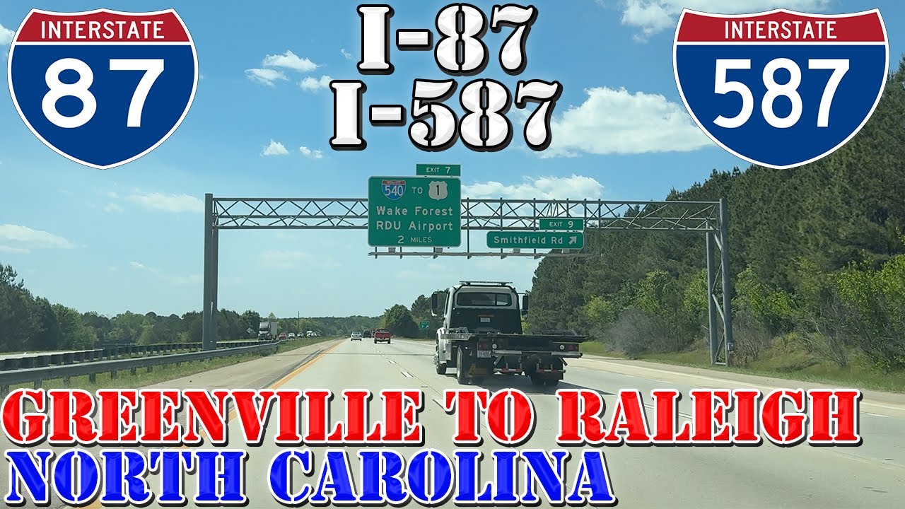 I-87 & I-587 - Greenville to Raleigh - North Carolina - 4K Highway Drive