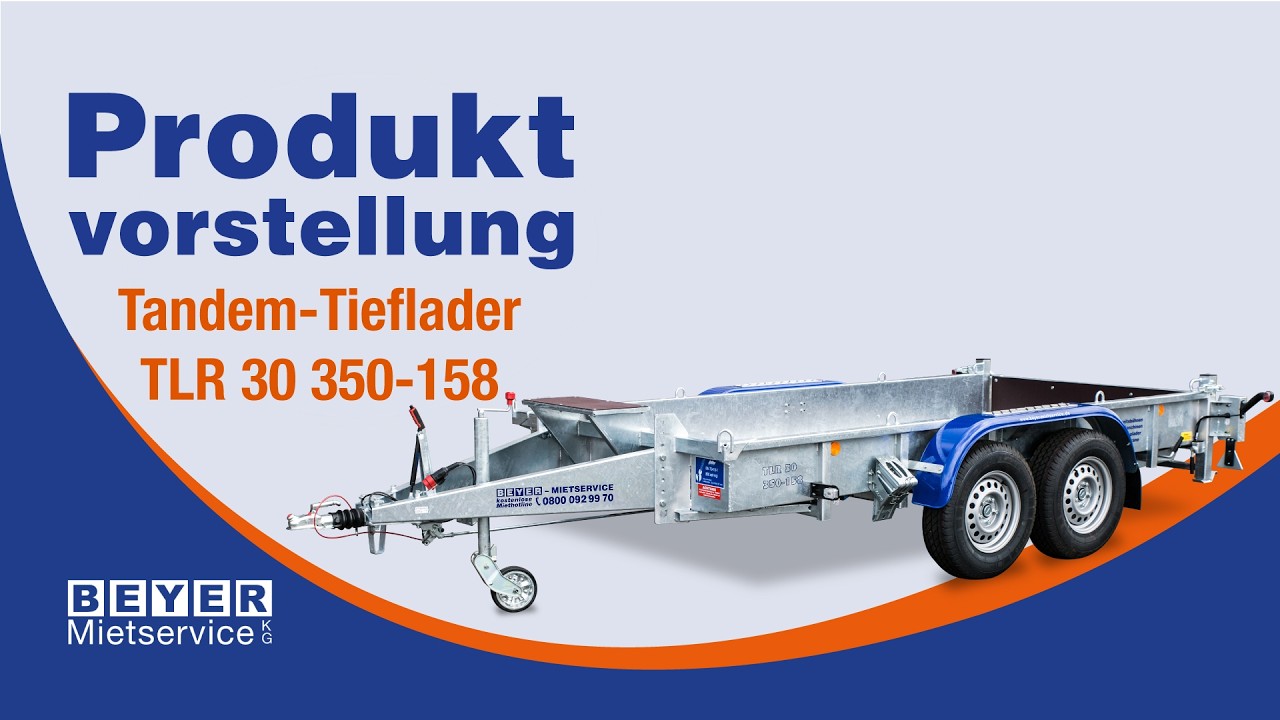 Tandem-Tieflader – Laufruhe und Transportkomfort mieten | BEYER-Mietservice