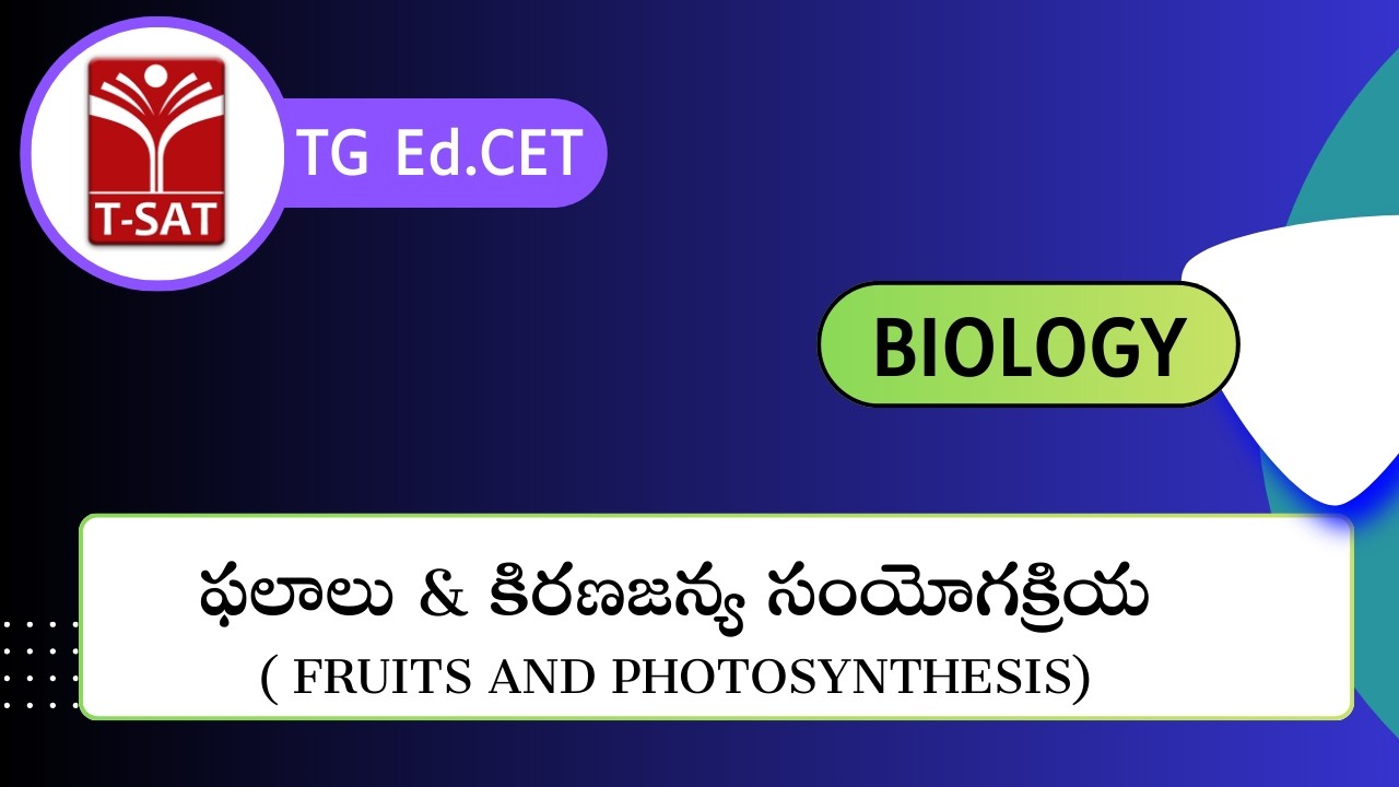 TG Ed.CET | Biological Science - శ్వాసక్రియ (ఫలాలు & కిరణజన్య  సంయోగక్రియ ) | T-SAT