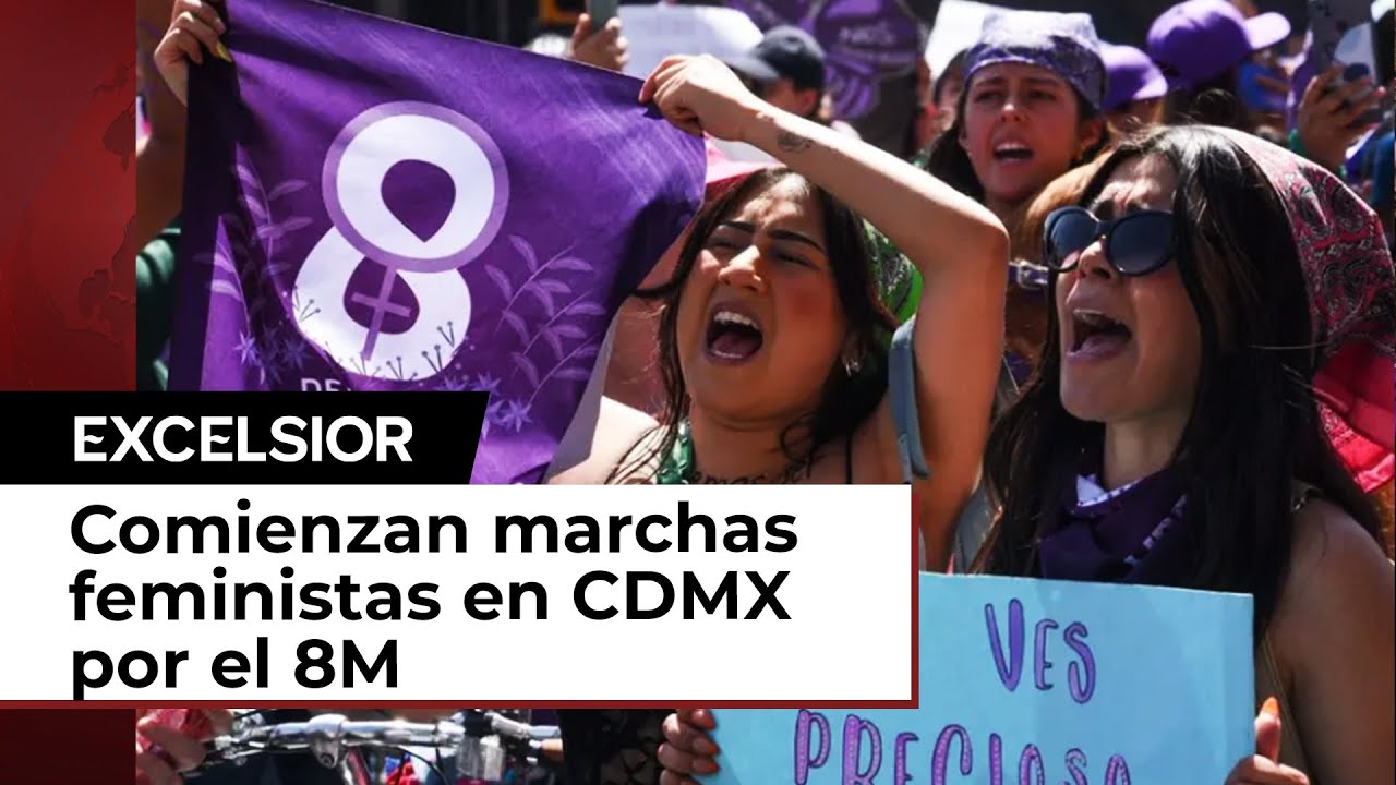 Marcha 8M: Marea violeta ya se moviliza por calles de la CDMX