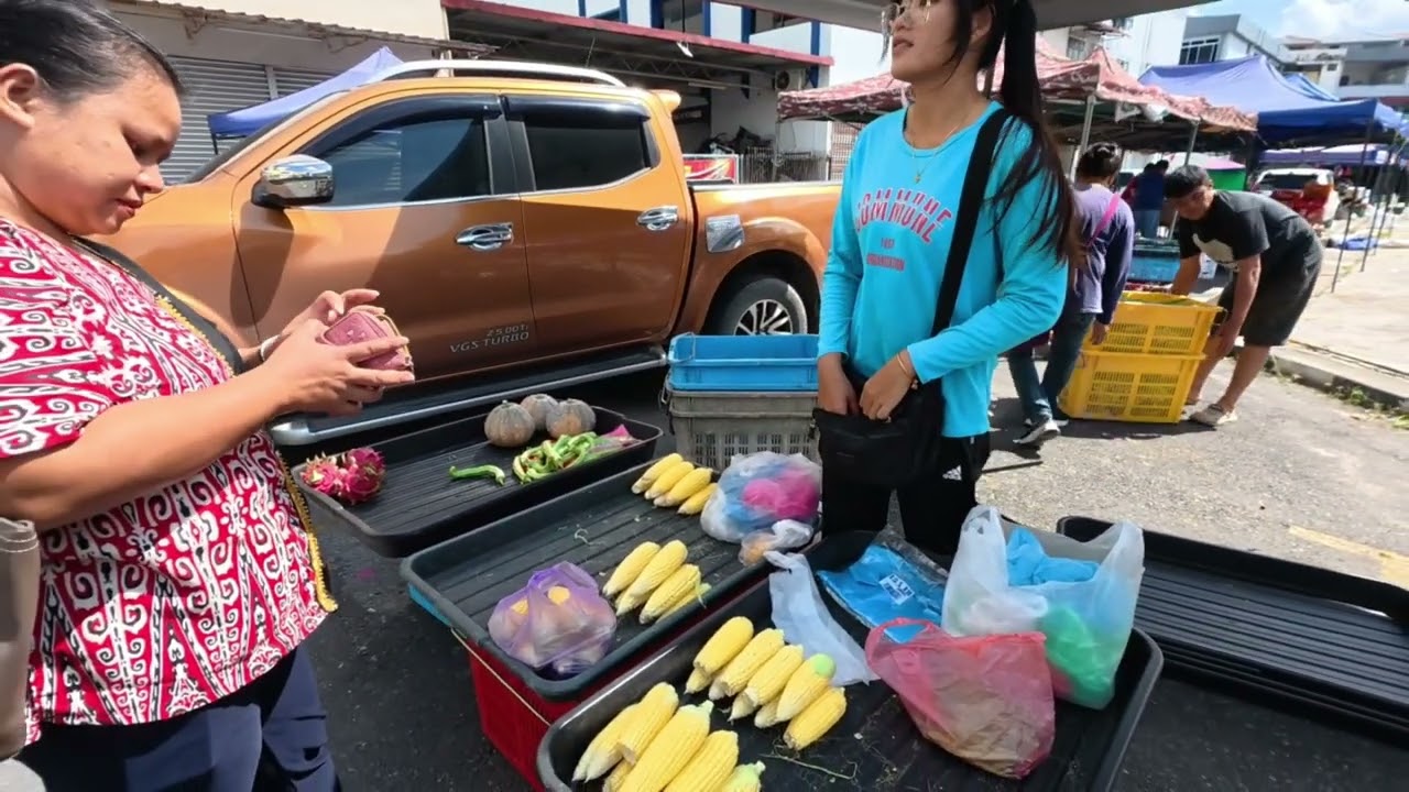 HUJUNG MINGGU PERGI TAMU MARKET DEKAT TEKU//BERMACAM SAYURAN ADA DI JUAL SANA