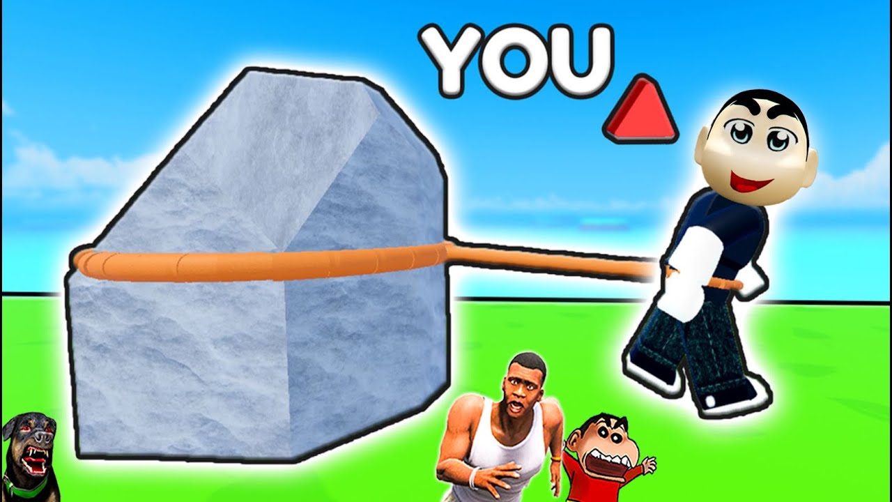 SHINCHAN TRY TO PULL WORLD'S STRONGEST STONE in ROBLOX with FRANKLIN & CHOP | DREAM SQUAD