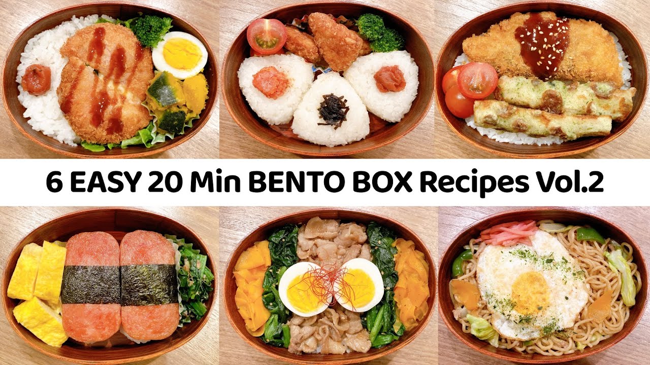 6 EASY 20 Min Japanese Lunch Box Recipes for Beginners Vol.2 - Ham & Cheese Cutlet Bento Box, etc.