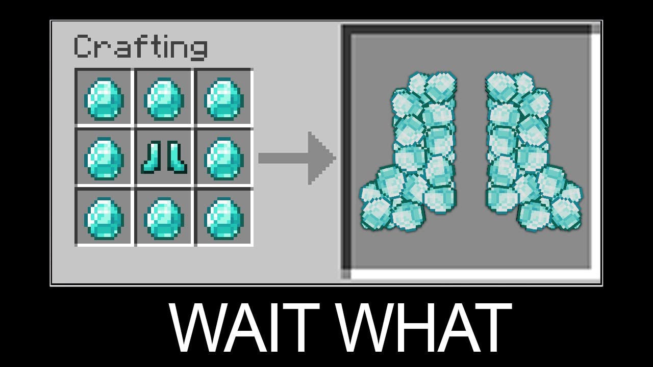 Minecraft wait what meme part 3 (Crafting Diamond Boots)