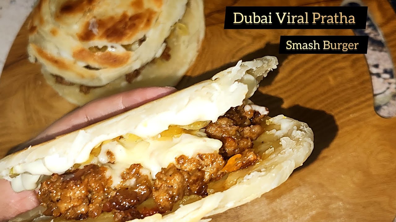 Dubai Viral Paratha Burger Recipe | Cheesy Beef Patty Paratha Burger | Desi Homechef 