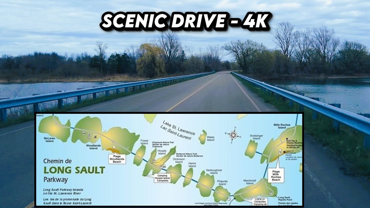 Scenic Drive Through Long Sault Parkway 🌳🚗 | Stunning 4K Views of St. Lawrence Seaway