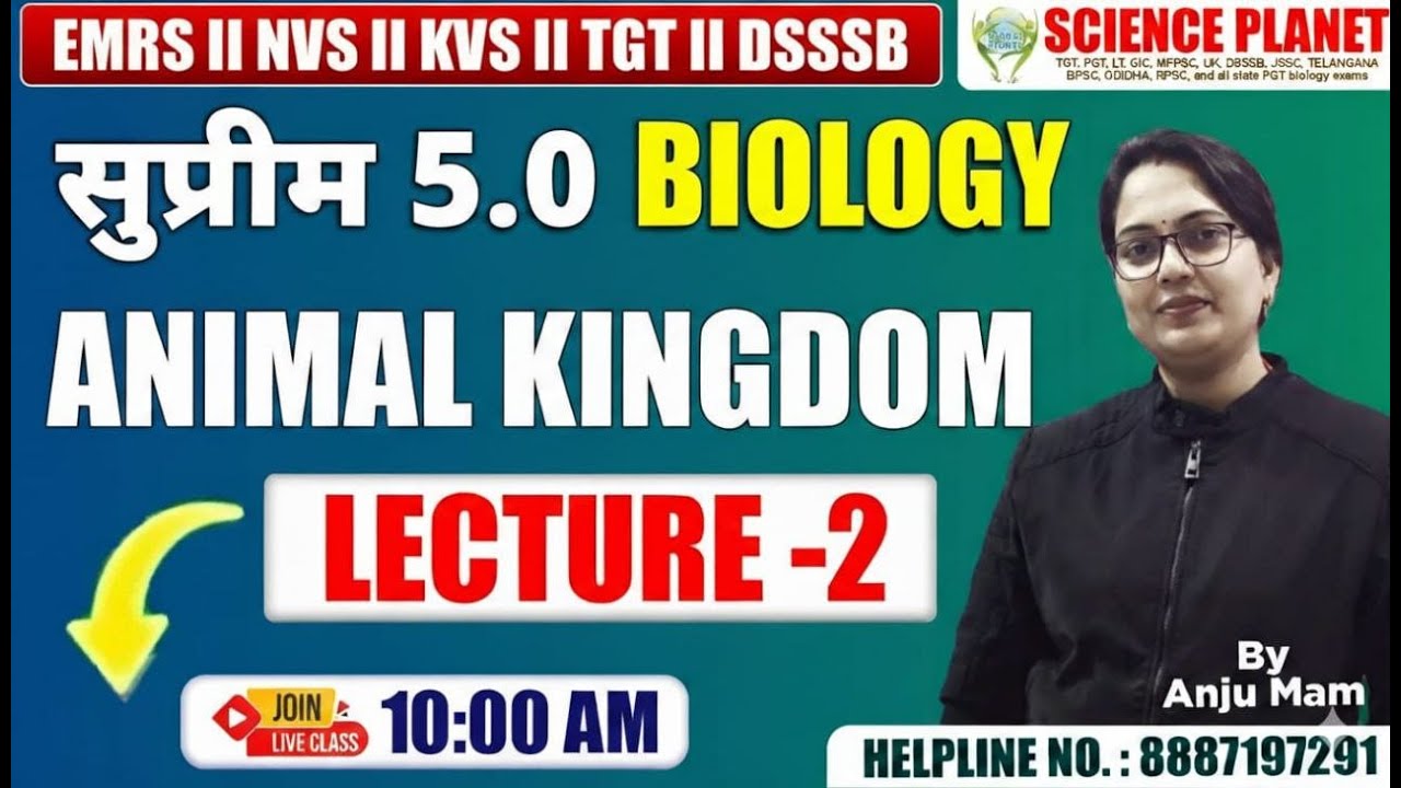 LECTURE 2-ANIMAL KINGDOM II SUPREME 5.0 BIOLOGY II BY ANJU MAM