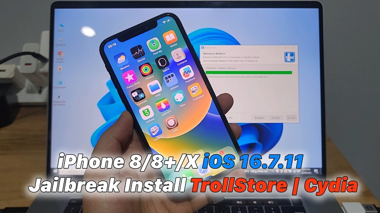 iPhone 8/8+/X iOS 16.7.11 — Установка джейлбрейка TrollStore | Cydia