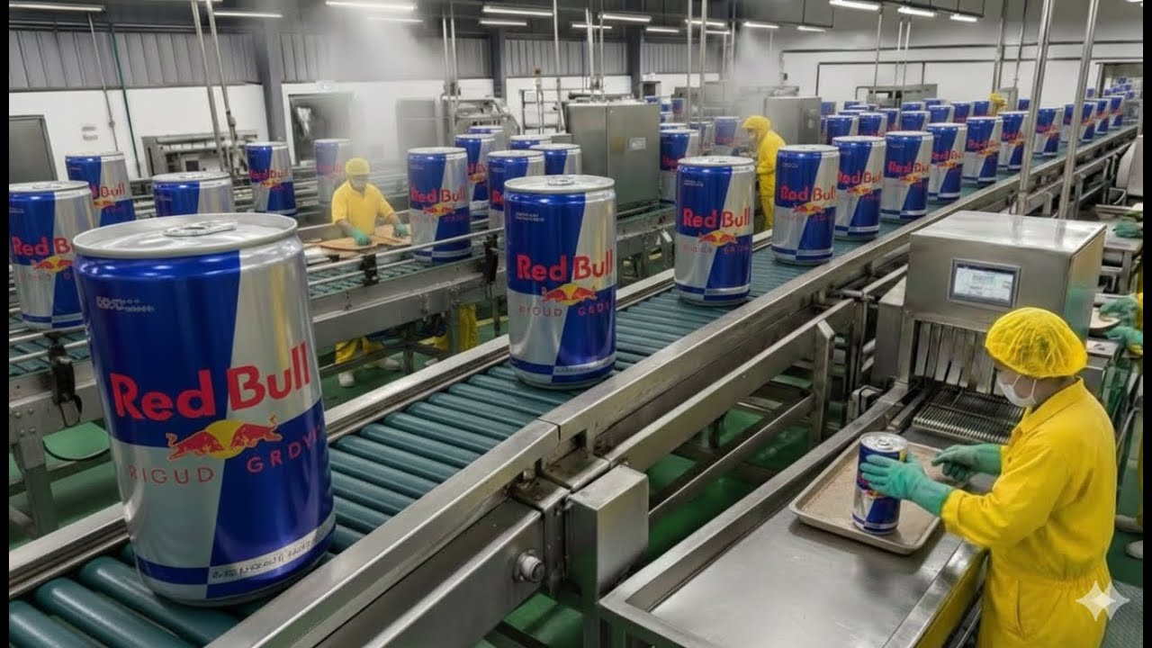 How Red Bull Is Made Inside the Energy Drink Production Line (Full Process)