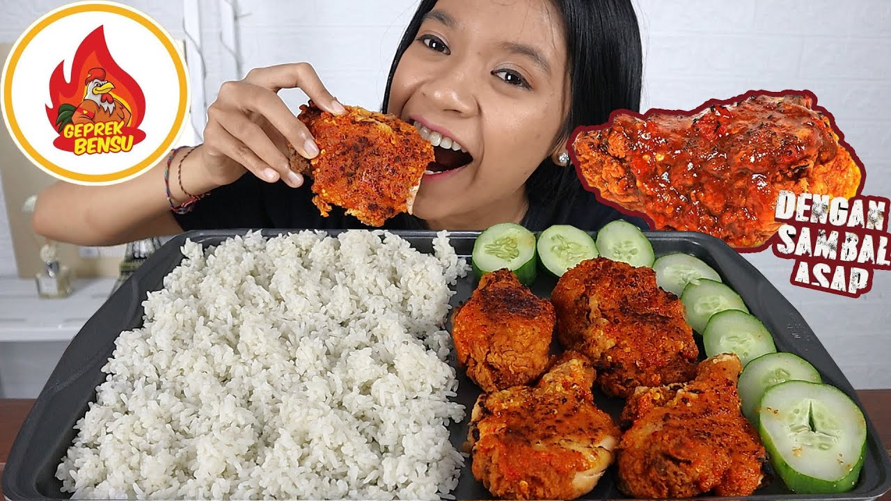 MUKBANG GEPREK BENSU BAKAR SAMBAL ASAP LEVEL TERPEDAS