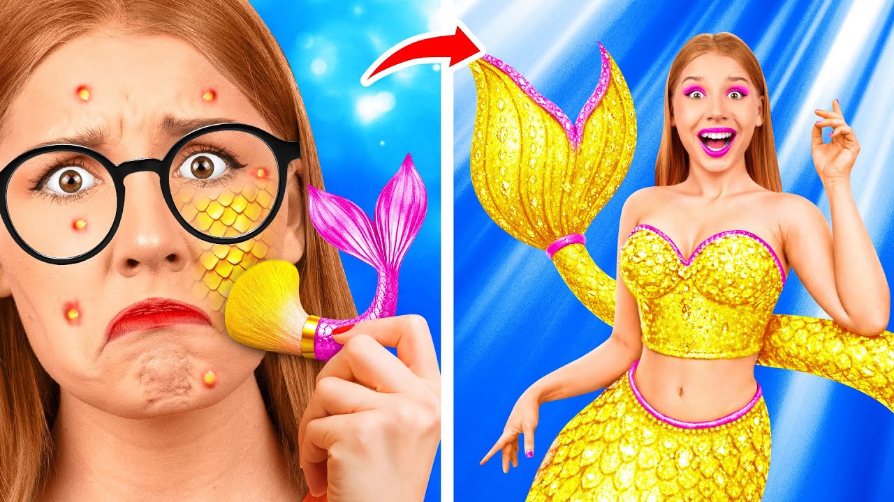 From Nerd to Popular Mermaid | Crazy Challenge