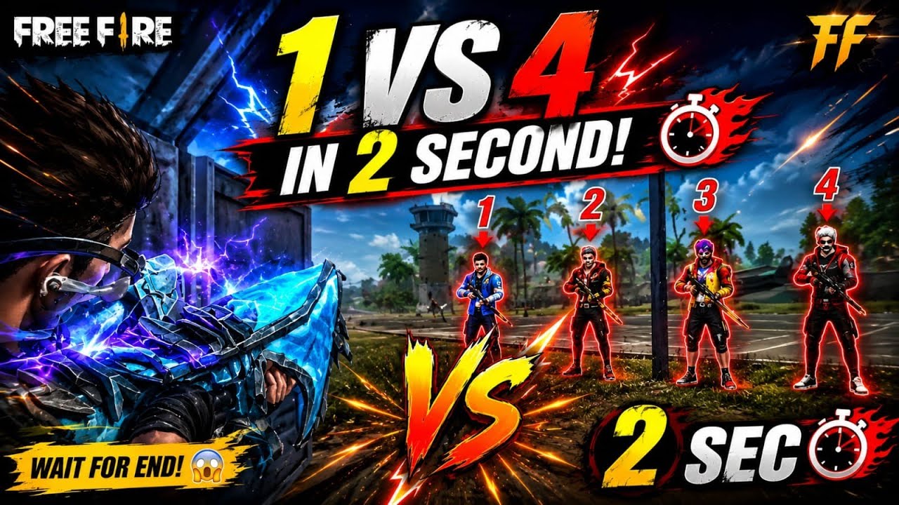 How To 1vs4 in just 2 second #shorts #viral #shortsfeed #freefire 