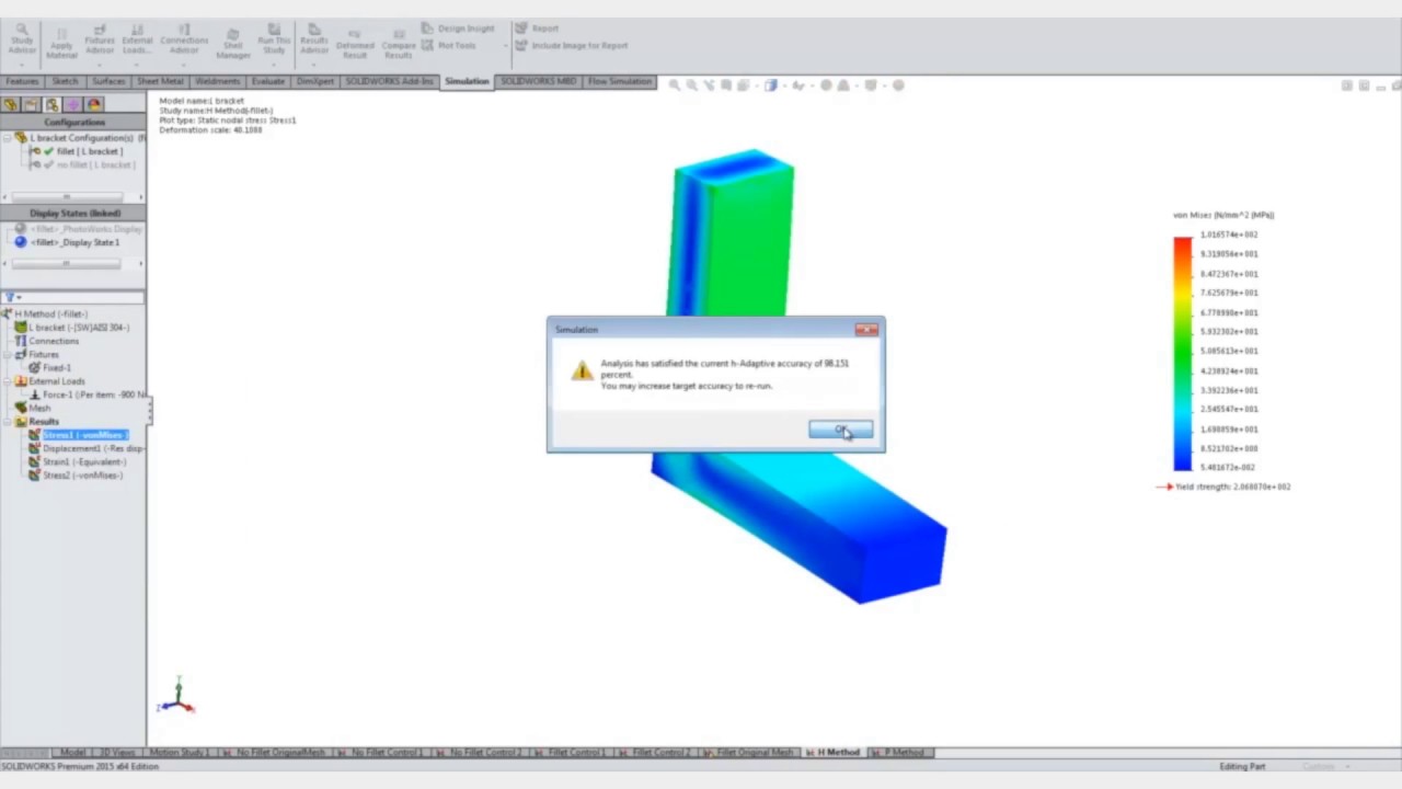Video Tech Tip: Automatic Mesh Convergence Simulation in SOLIDWORKS Simulation