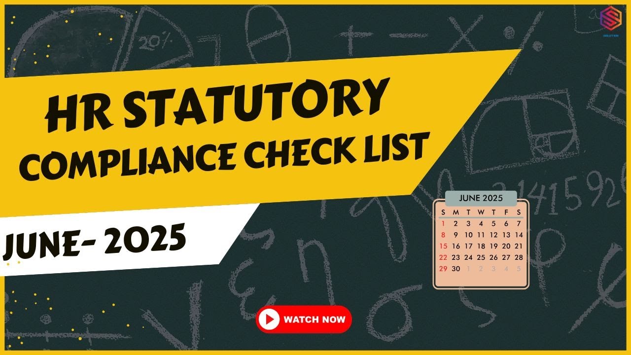 📅 HR Statutory Compliance Due Dates &ndash; June 2025 | Avoid Penalties! | @StatutorySolution