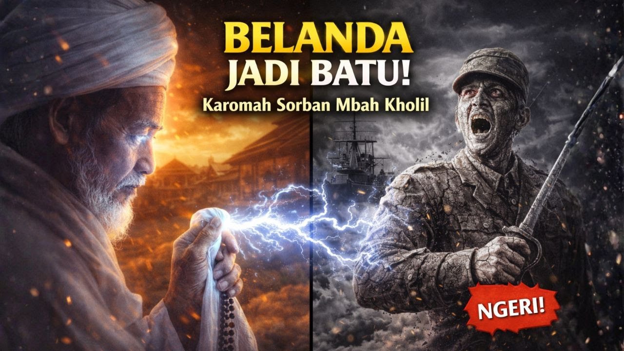 BELANDA KALAH TELAK! Karomah Sorban Mbah Kholil Mengubah Pasukan Musuh Menjadi Batu