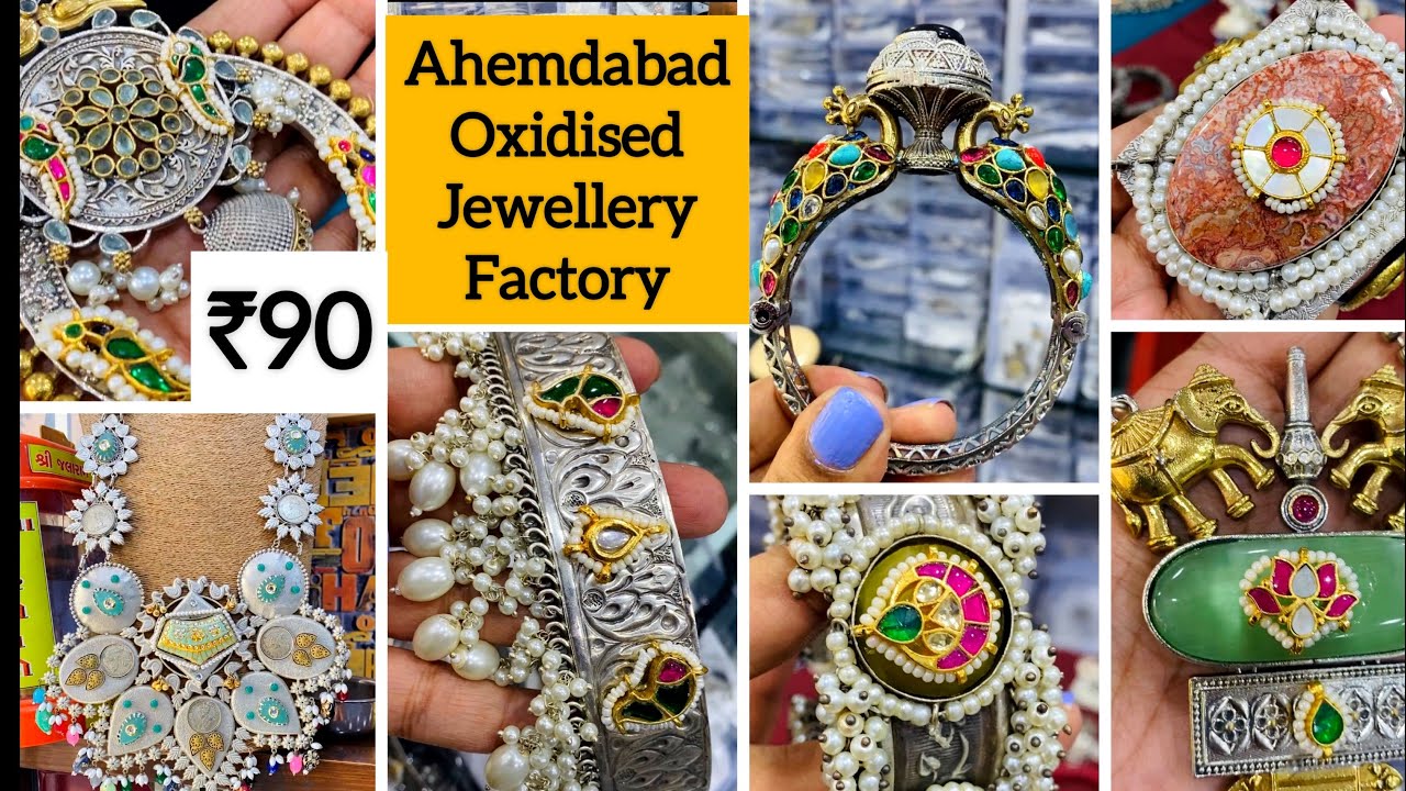 Ahemdabad Oxidised Jewellery Market | Silver Replica Jewelry Wholesale |Silver look Alike #jewellery
