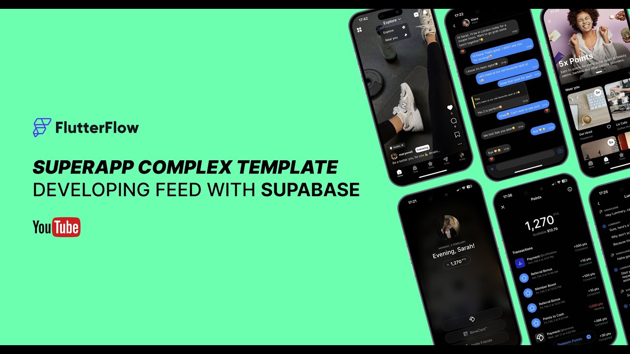 FlutterFlow Social Media Complex Template : Developing Feed with Supabase