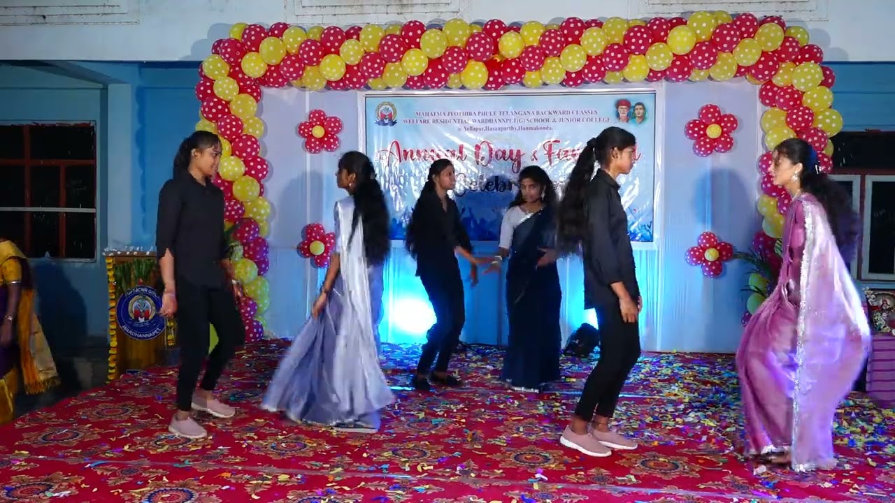 Folk dance performance by 10th class students @ annual day celebrations 2025