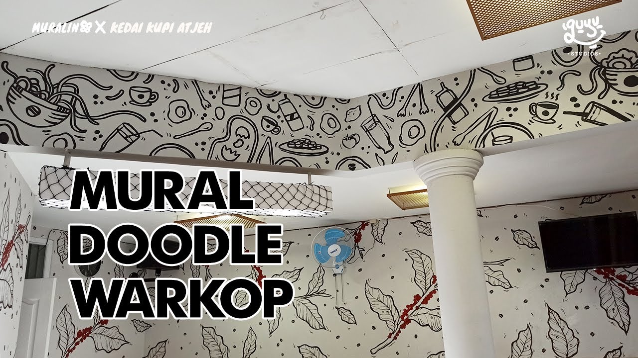 MURAL DOODLE WARKOP!!! by MURALIN88 X KEDAI KUPI ATJEH part 4 | lukis dinding mural ala ala warmindo