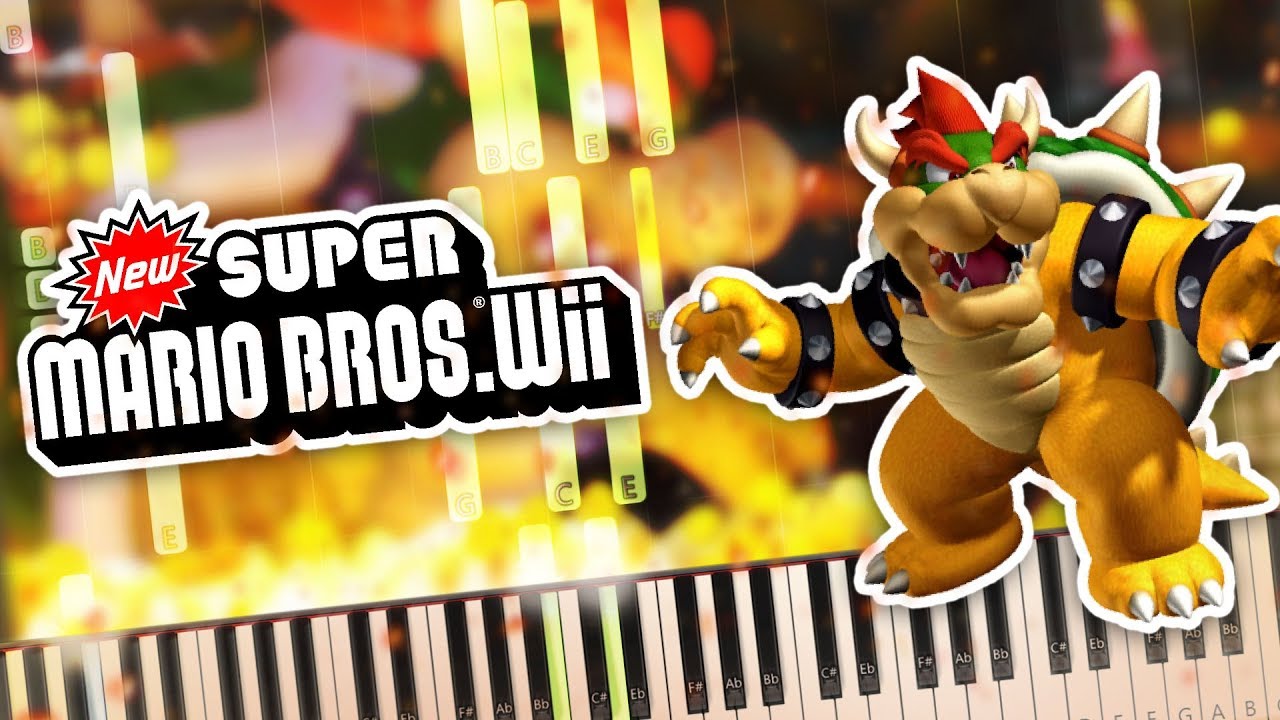 New Super Mario Bros. Wii - Final Boss Phase 2 Theme Piano Tutorial Synthesia