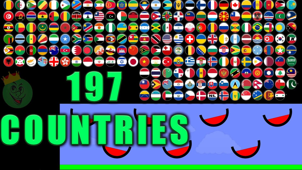 197 Countries and 65 legs Elimination Marble Race in Algodoo \ Marble Race King