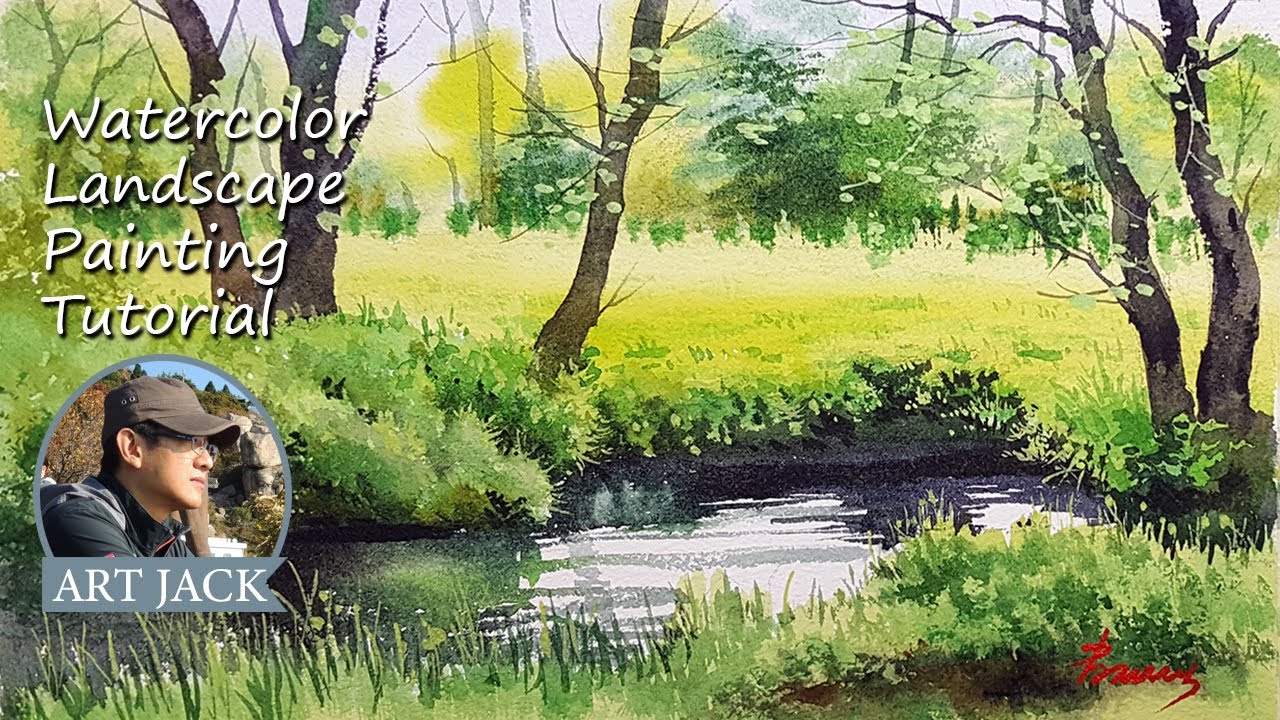 Watercolor Landscape Painting Tutorial-Sunny day | 수채화 풍경 그리기- 푸르른 날-팔레트 공개-김재석작가 [ART JACK]