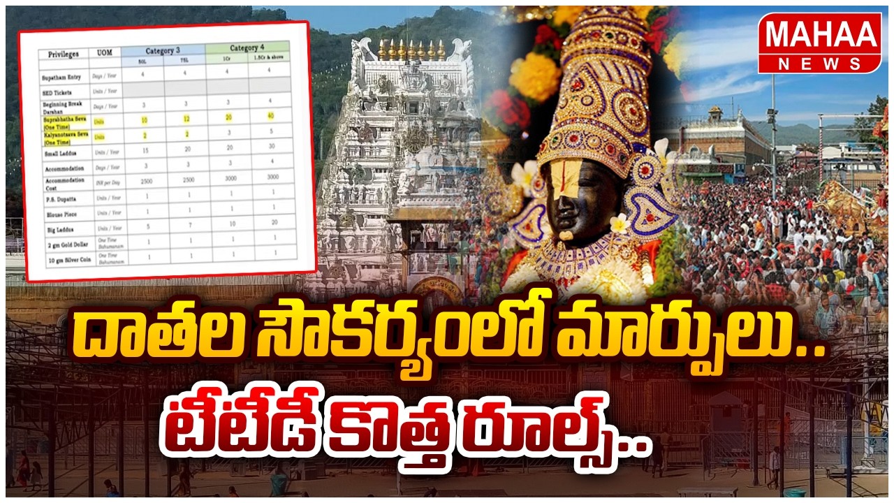 Changes to Donor Facilities.. TTD's New Rules.. | TTD Implements New Donor Policy From Tonight