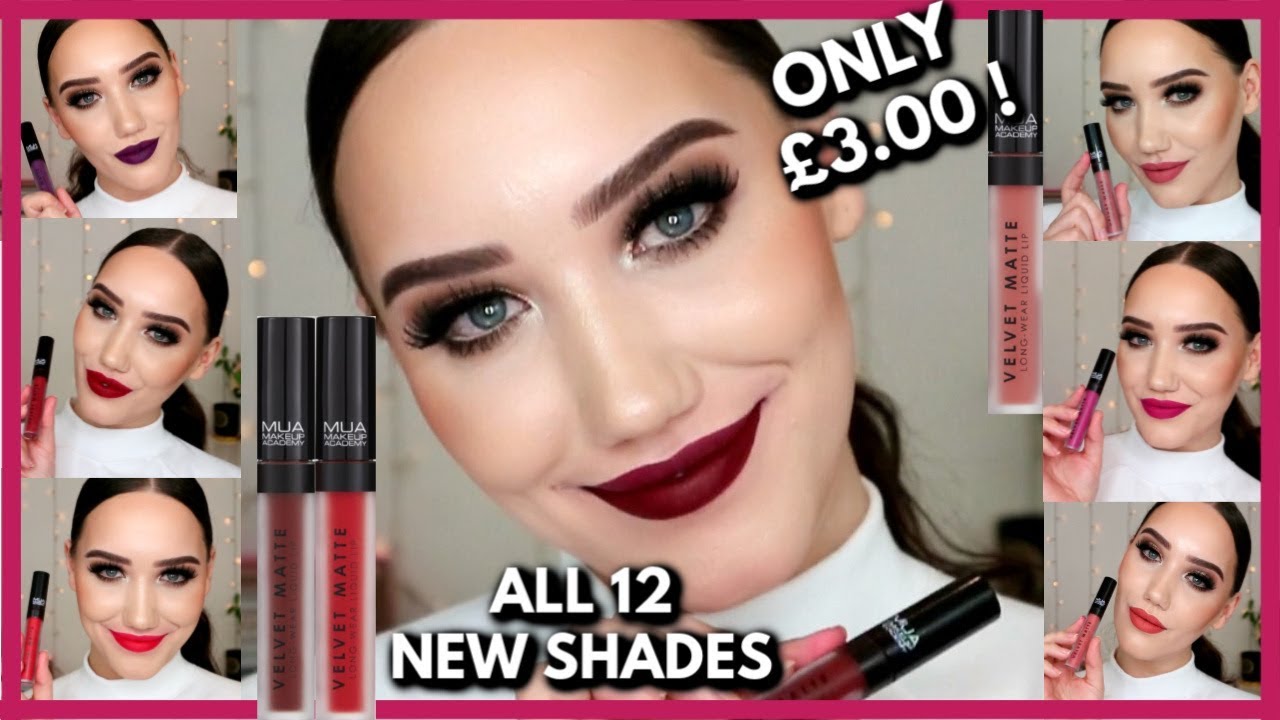 NEW MUA COSMETICS VELVET MATTE LIQUID LIPSTICK SWATCHES! | MAKEMEUPMISSA