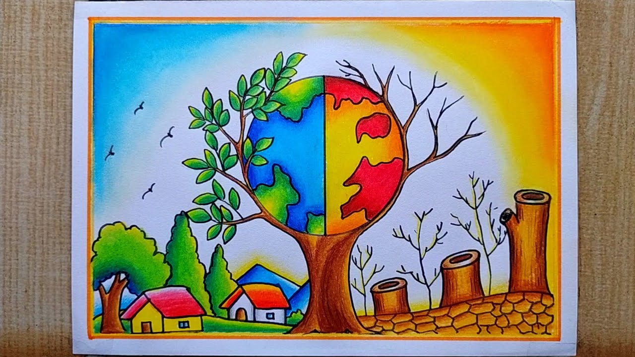 Environment Day poster drawing| World Environment day drawing| Save Earth Poster drawing|Save Nature