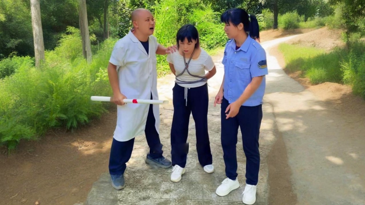 严厉打击一切违法犯罪！狡猾人贩子伪装成医生，绑着村妇谎称她有精神病，机智美女察觉不妙，一棍子打晕恶霸救了一个家庭!【小啊敏】