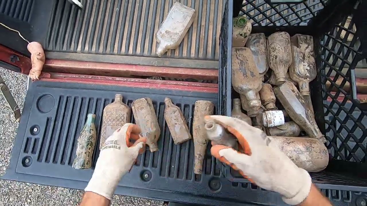 Bottle wrap up from the hillside dump.