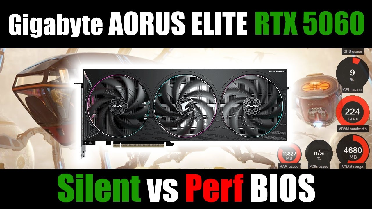 Gigabyte AORUS RTX 5060 ELITE 8G | Silent vs Performance BIOS