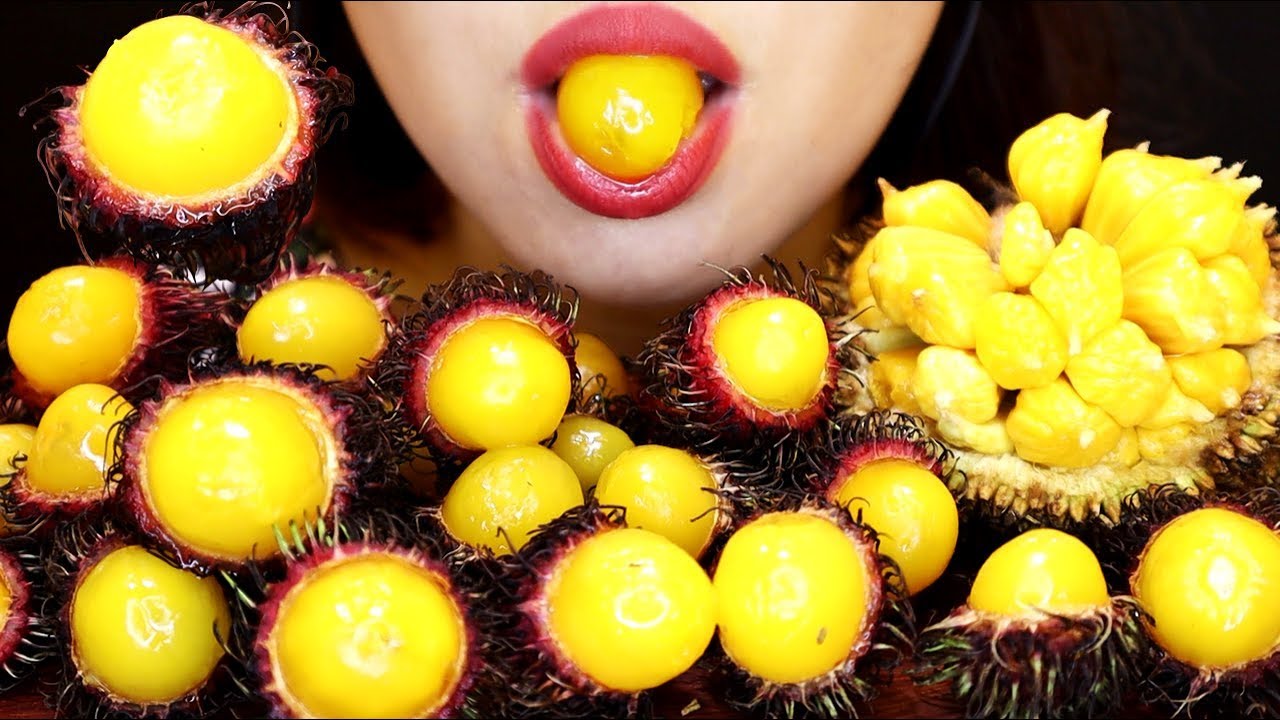 ASMR Wild Rambutan,Wild Jackfruit(Exotic Fruit),Chôm Chôm Rừng,Mít Rừng,Eating Sounds | JanSan ASMR