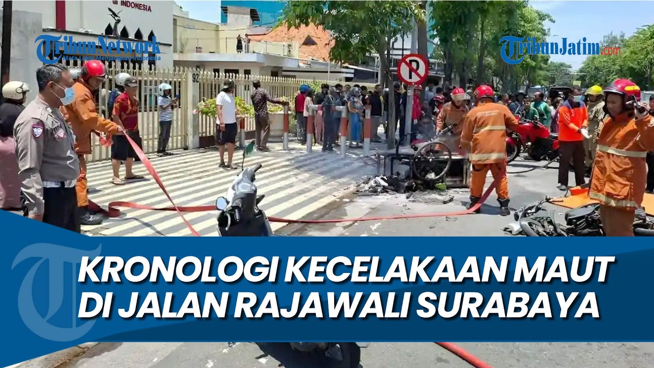 PEMOTOR MENINGGAL DI TKP, Usai Tabrak Gerobak Gule di Jalan Rajawali Surabaya