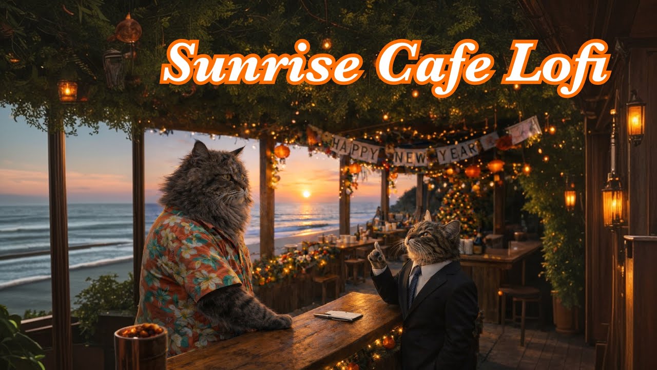 Early Morning Beach Cafe ☕🌊Chill Lofi for Coffee, Focus & Calm Mornings🐈