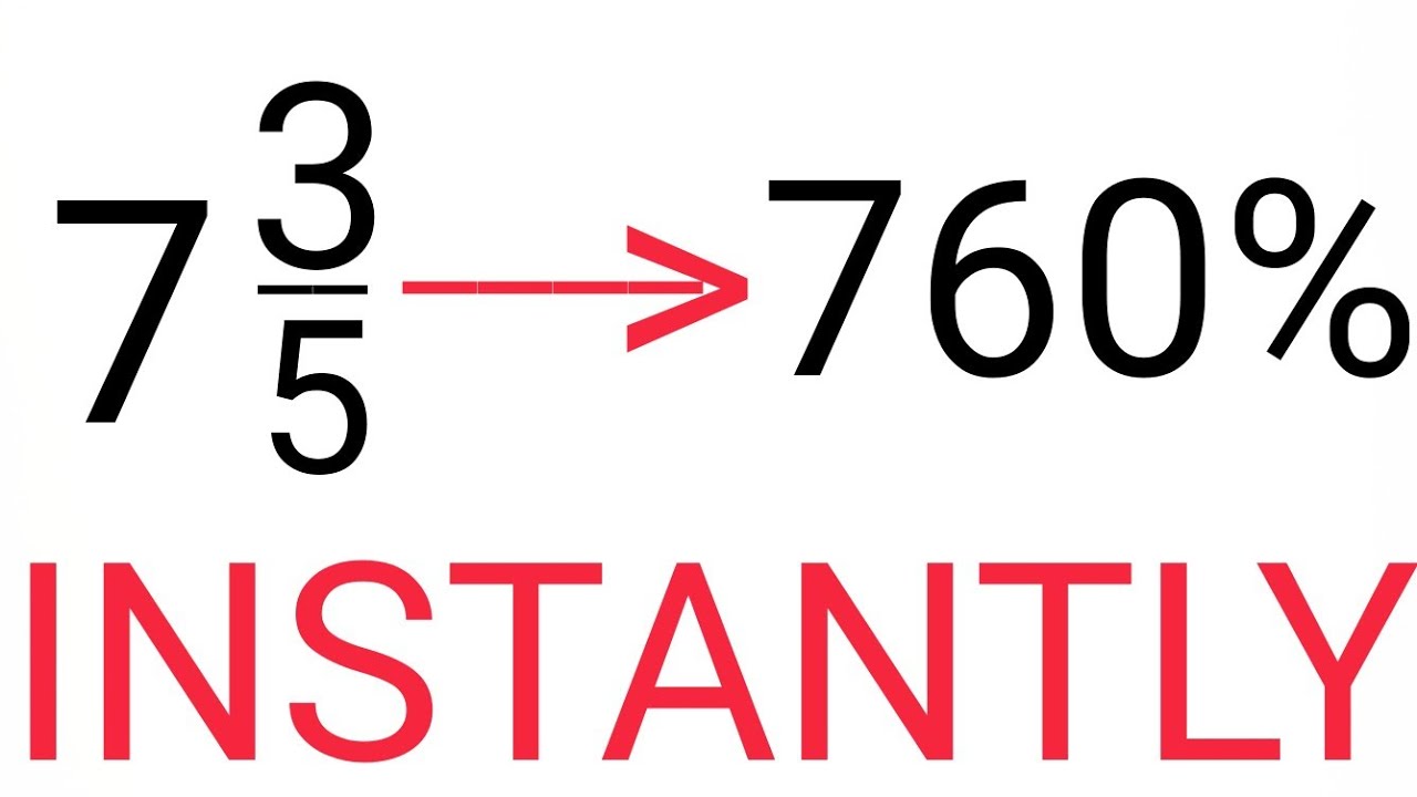 A Genius trick to Convert Mixed Fractions to Percentages INSTANTLY!