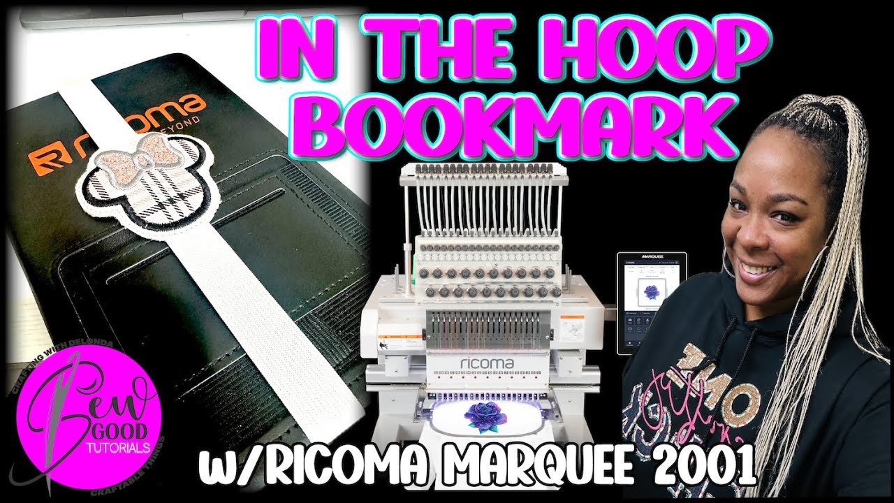 HOW TO MAKE AN IN-THE-HOOP FAUX LEATHER BOOKMARK BOOK BAND | RICOMA EMBROIDERY MACHINE | ITH