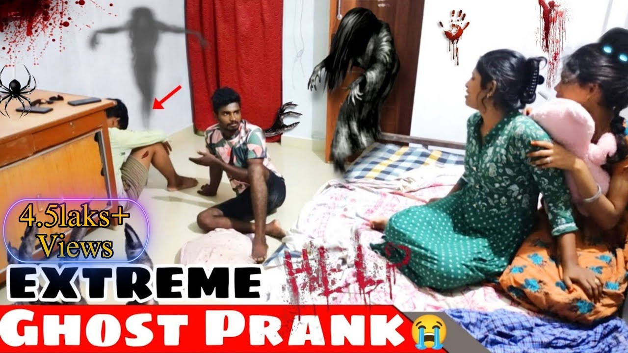 Scary Ghost👻Prank on Wife and Family|Funny scary ghost prank on Girlfriend|#ghost #coupleprank