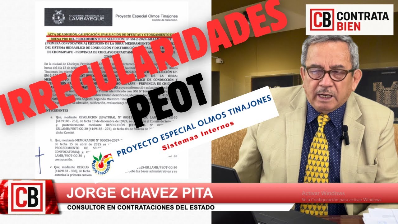 PRESUNTAS IRREGULARIDADES EN PROCESO MILLONARIO EN EL PEOT