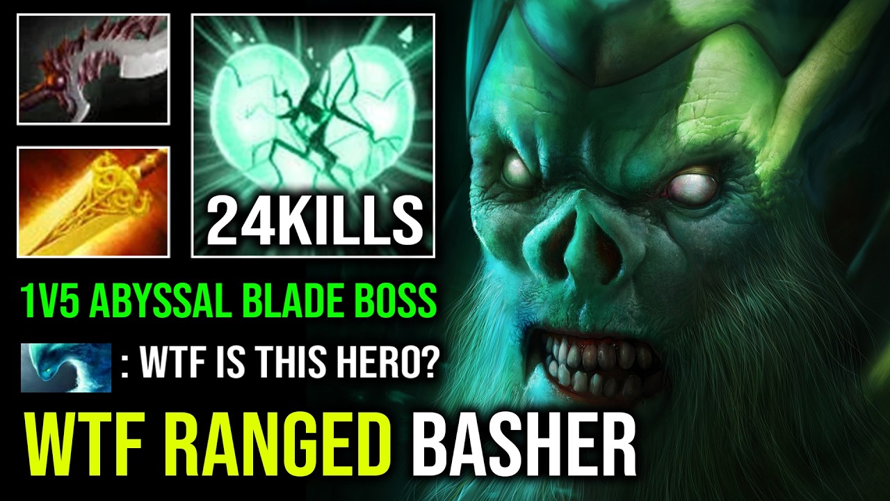 WTF RANGED BASHER 1v5 Abyssal Blade Late Game Raid Boss 1 Shot Reaper Hard Carry Necrophos Dota 2