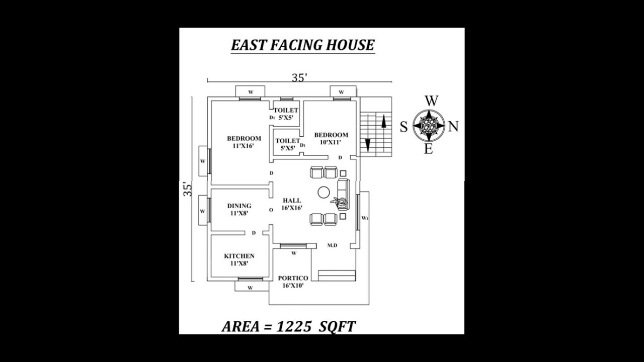 33' x 43' house plan | 2d 3bhk home plan | 1225 sqft house plan  #houseplans #2dplan #homeplan