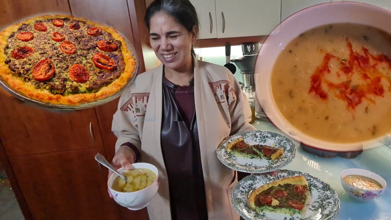 طورطة مالحة بدون اي دقيق  مع شوربة العدس👌👌 النظام الغذائي للغذة الدرقية بدون غلوتين