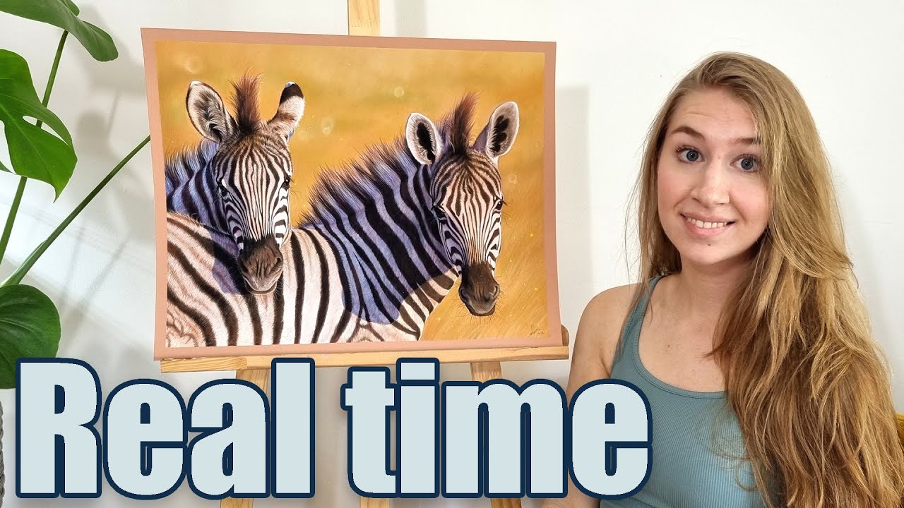 How to draw PHOTO REALISTIC zebra fur in Pastel pencil | REAL TIME