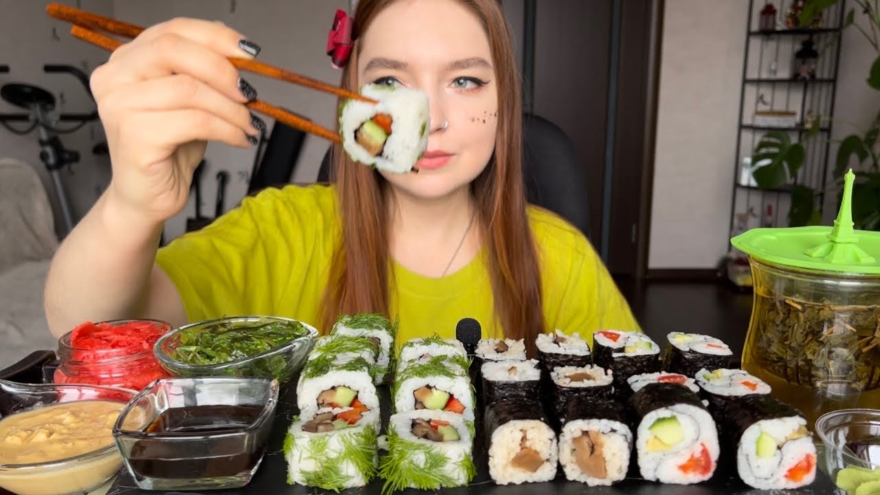 Мукбанг | Суши / ролы 🍱 1994 подписчика 💥 | Mukbang | Rolls / sushi
