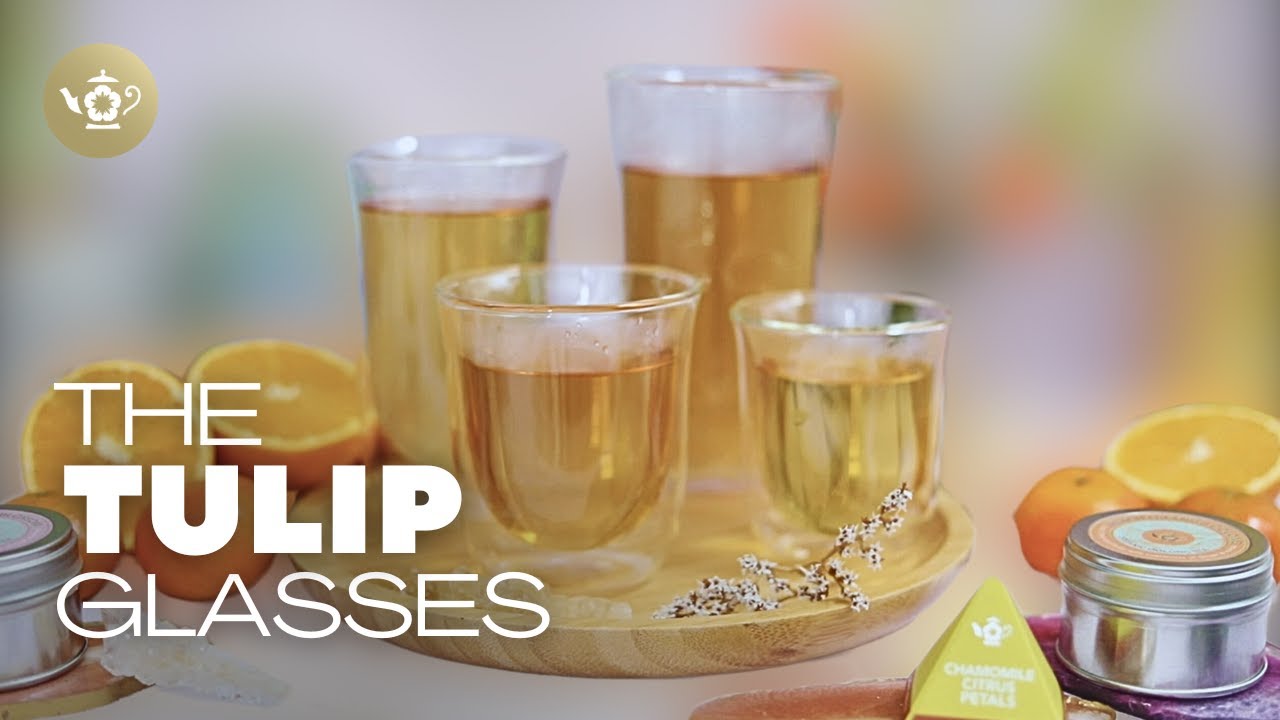 Teabloom Tulip Iced Tea Glasses: Double-Walled & Insulated