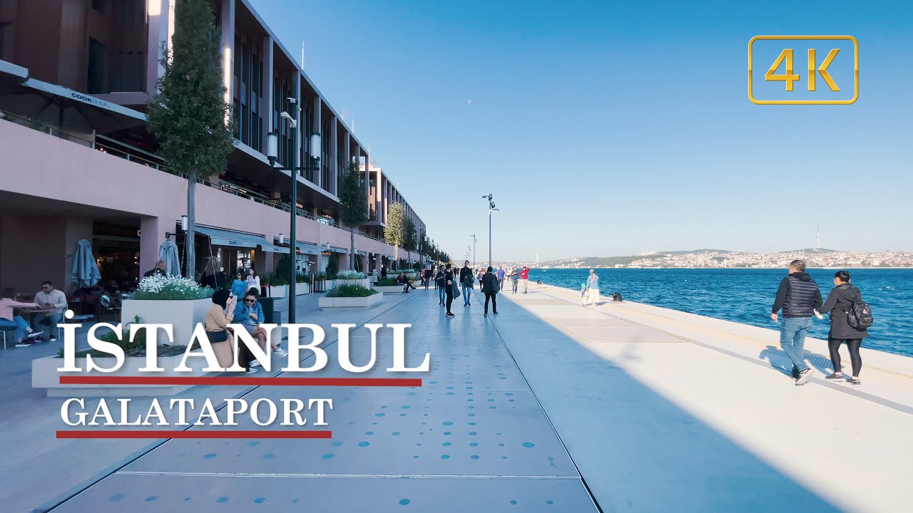 Istanbul Galataport Walking Tour / 4k HDR [🎧Binaural City Sounds]