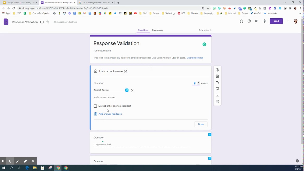Response Validation for Google Forms