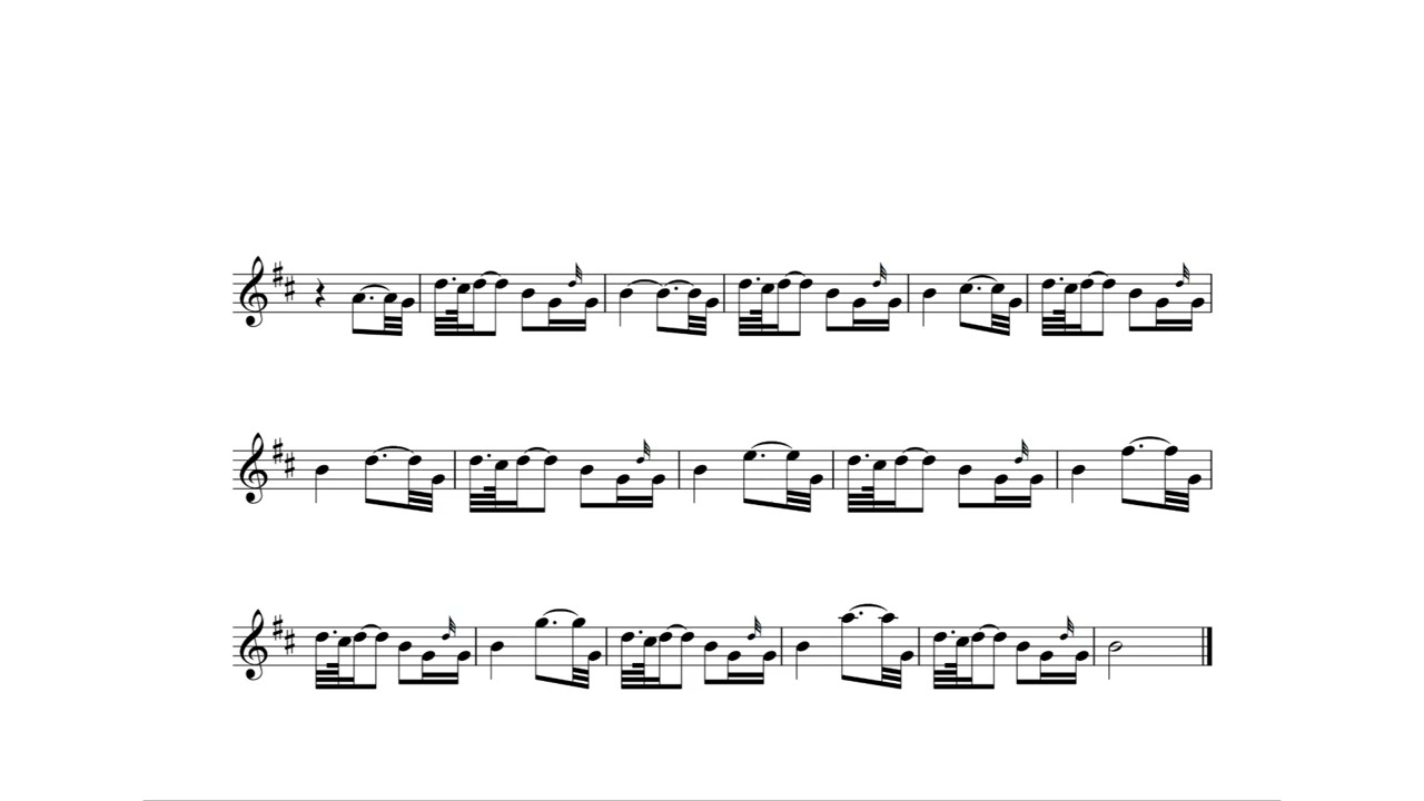 Bagpipe embellishments exercise 25, low pitch quarter speed