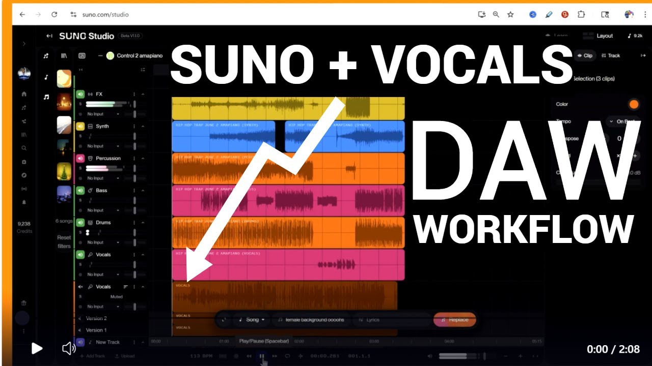 Hard Afro-Trap Amapiano 🎹 | Suno AI + Custom Vocals (DAW Playthrough)